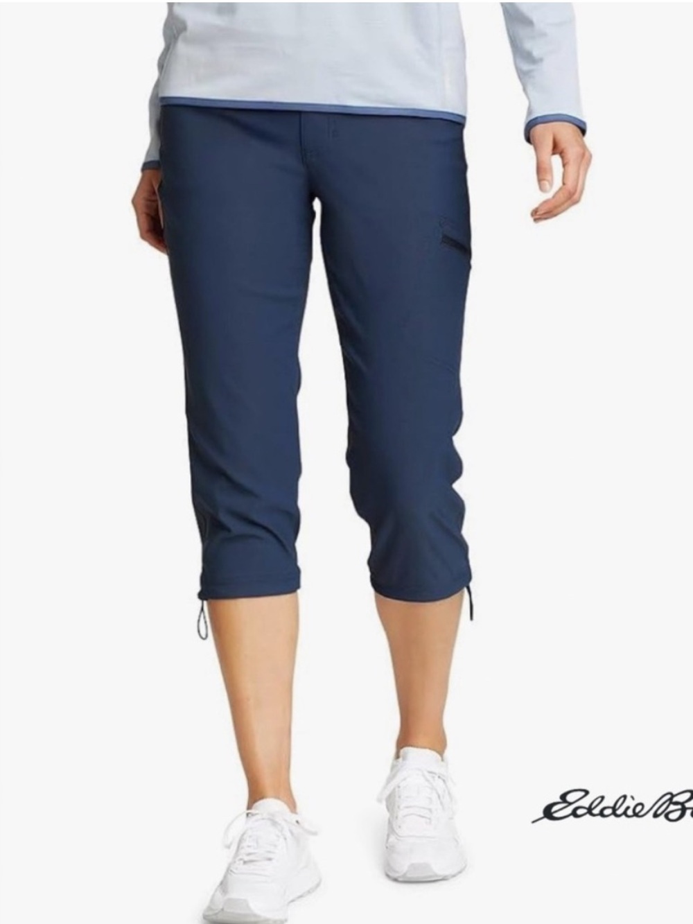 Eddie Bauer Women’s Rainer Cropped Capri Hiking Pants Navy Blue - Size 24W